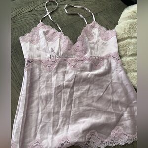 Y2K Vintage Arden B Lavender Silk Lace Trimmed Camisole Top M DEADSTOCK
